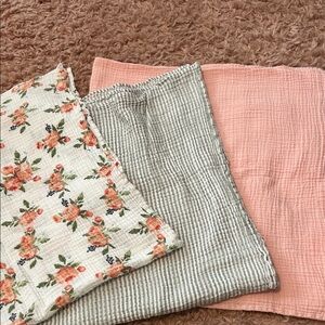 Floral Baby Blanket/Swaddle Set